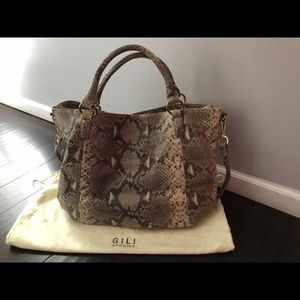 Snakeskin leather bag